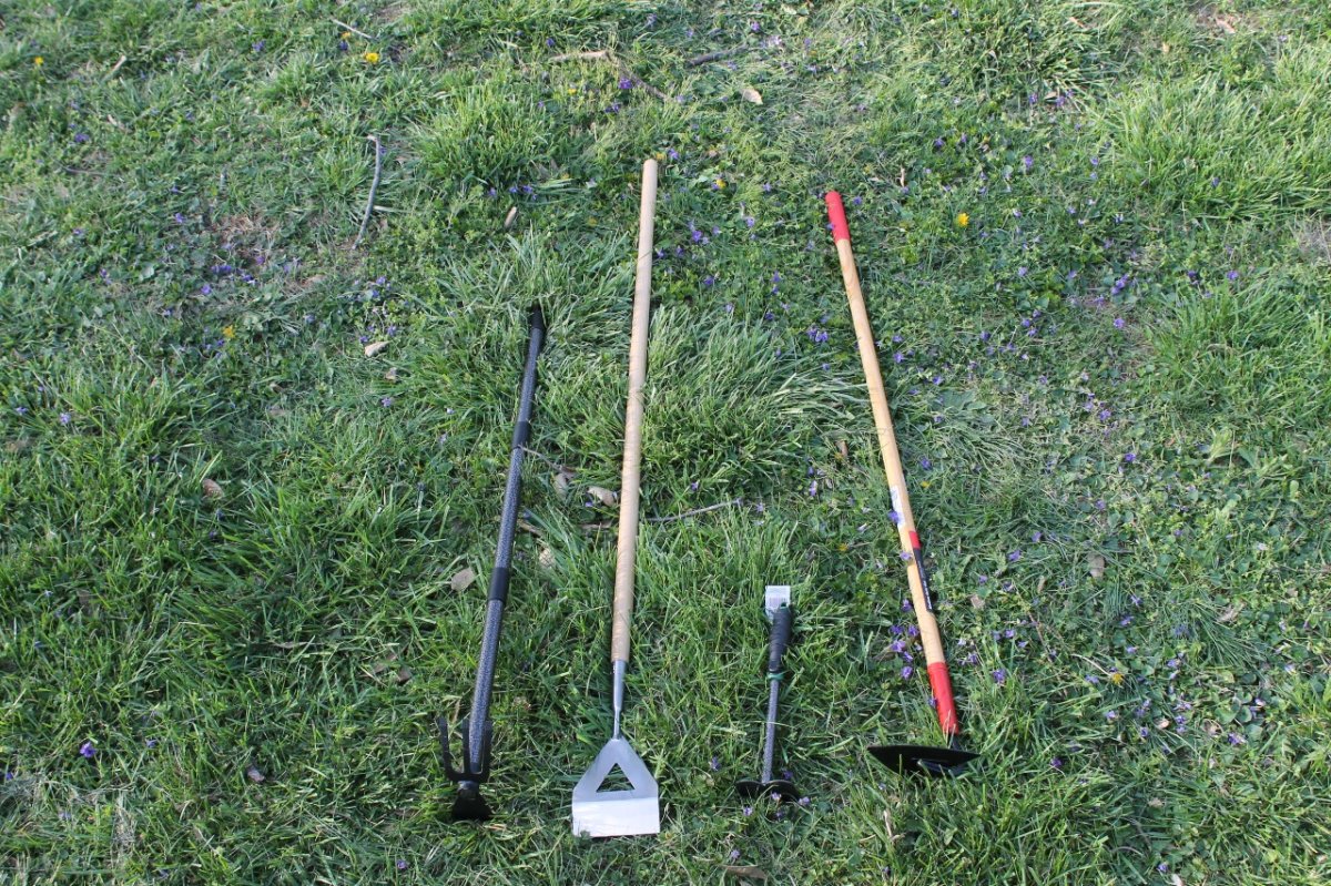 Best Garden Hoes close-up laid on grass