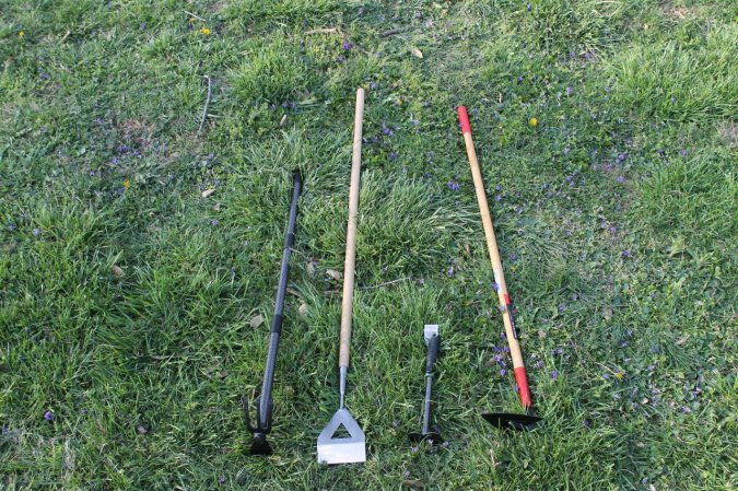 Best Garden Hoes close-up laid on grass