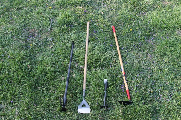 Best Garden Hoes close-up laid on grass