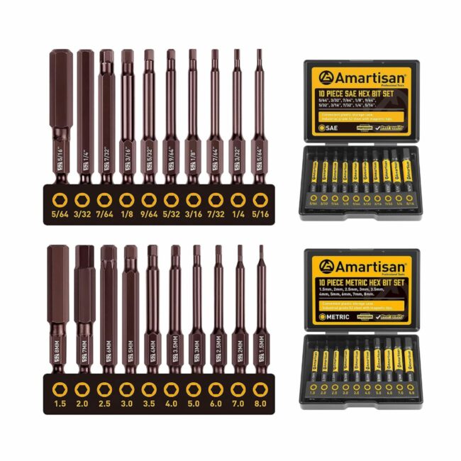  Amartisan 20-Piece Hex Head Allen Wrench Drill Bit