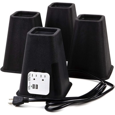The Best Bed Risers Option: E- Bed Risers with Power Outlet and USB Ports