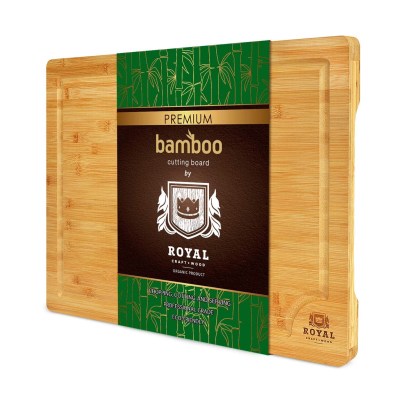The Best Cutting Board For Meat Options: Royal Craft Wood Extra Large Bamboo Cutting Board