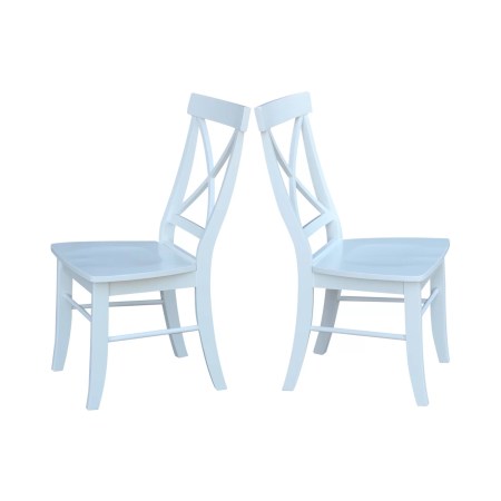August Grove Solid Wood Cross Back Chair (Set of 2)