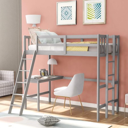 Harper u0026 Bright Designs Twin Loft Bed with Desk