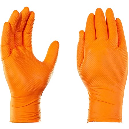 GLOVEWORKS HD Industrial Orange Nitrile Gloves