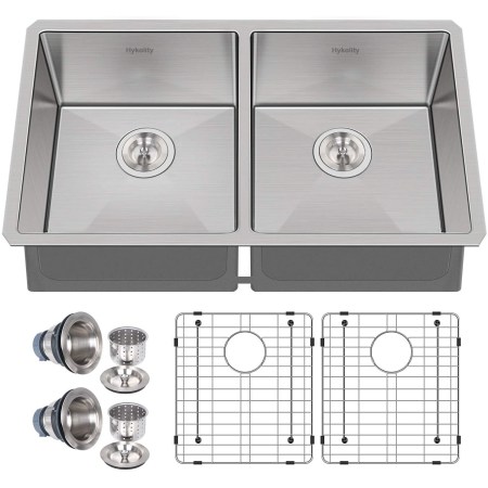 Hykolity 33-inch Double Bowl Stainless Steel Sink