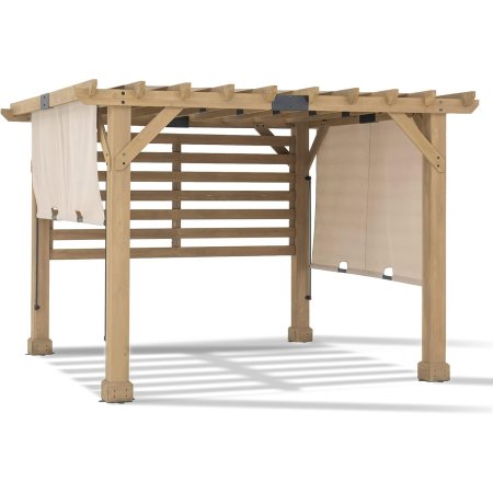  The Best Pergola Kits Option: Sunjoy 10 x 11 Wooden Pergola With Adjustable Canopy