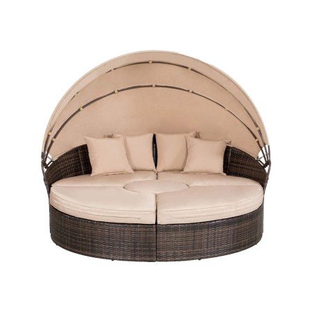 SUNCROWN Outdoor Patio Daybed with Retractable Canopy