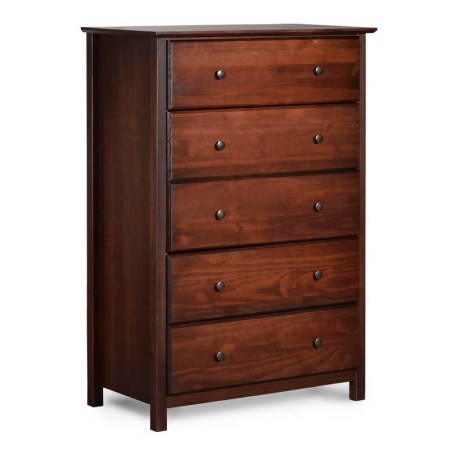Grain Wood Furniture Shaker 5 Drawer Solid Wood Chest