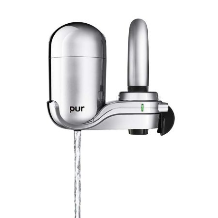  Pur egg-shaped chrome Faucet Water Filter on white background