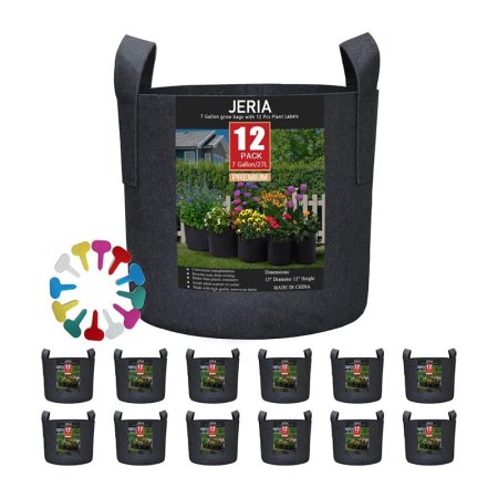  The Best Grow Bag Option Jeria 12-Pack 7-Gallon Vegetable Flower Plant Bags