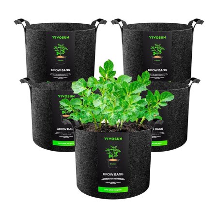  The Best Grow Bag Option Vivosun 5-Gallon Nonwoven Fabric Grow Bags
