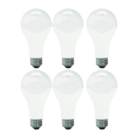  The Best Light Bulbs for Bathroom Options: GE Incandescent Light Bulbs, A21, 150-Watt, 6-Pack