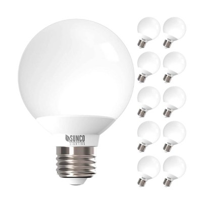 The Best Light Bulbs for Bathroom Options: Sunco Lighting 10 Pack G25 LED Globe, 6W=40W