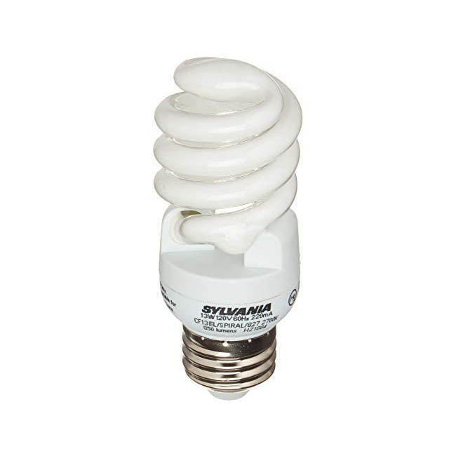  The Best Light Bulbs for Bathroom Options: Sylvania 13W CFL T2 Spiral Light Bulb, 60W Equivalent