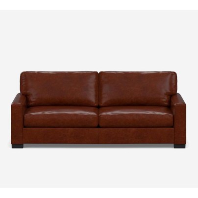 The Best Loveseat Option: Pottery Barn Turner Square Arm Leather Sofa