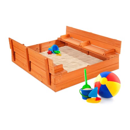 Best Choice Products Kids Large Wooden Sandbox