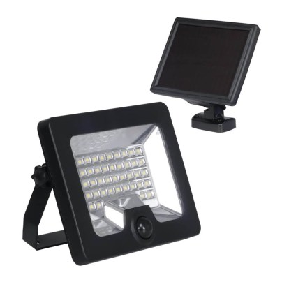 The Westinghouse Security Light 1000 Lumens Solar Lights and its solar panel on a white background.
