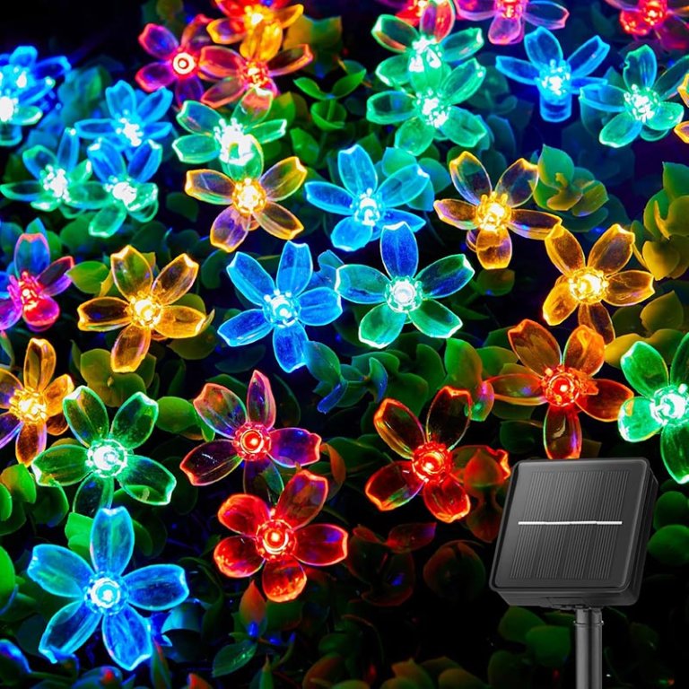 The Best Solar String Lights Option Brightown 60 LED Flower Solar String Lights