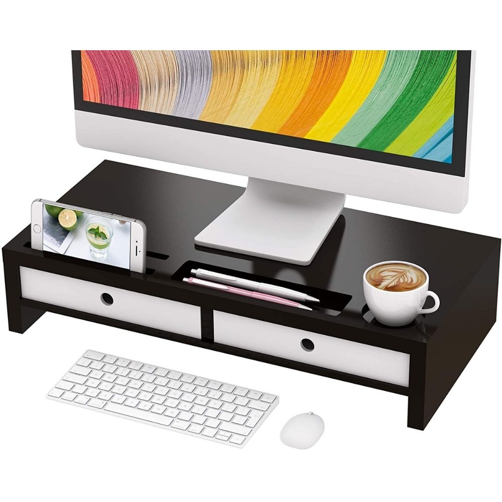 Bambloom Monitor Stand Riser Desk Shelf Organizer