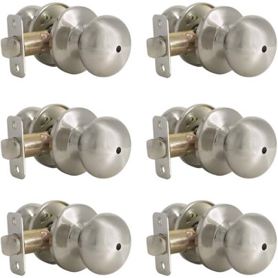 The Best Door Knobs Options: Probrico Nickel Privacy Door Knob With Round Rosette