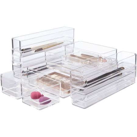 STORi Clear Plastic Makeup u0026 Vanity Drawer Organizers