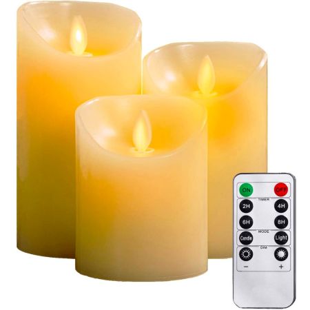 YIWER Flameless Candles, 4u0022 5u0022 6u0022 Set of 3