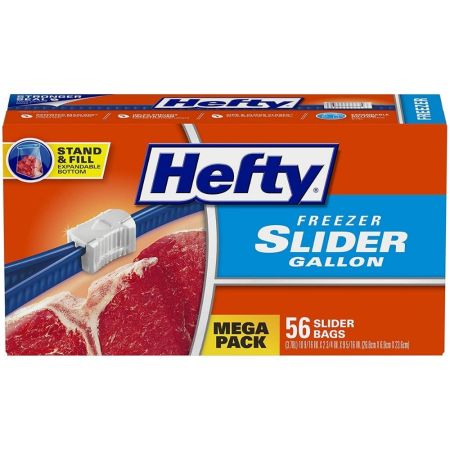 Hefty Slider Freezer Storage Bags, Gallon Size