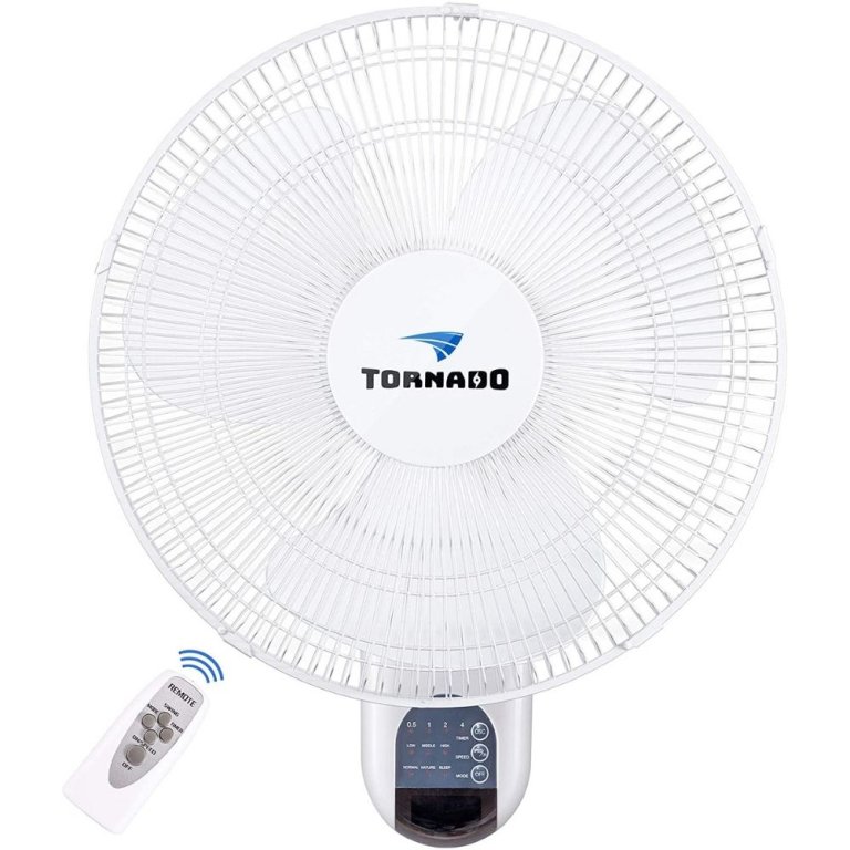  Tornado 16-inch Digital Remote Control Wall Mount Fan on white background