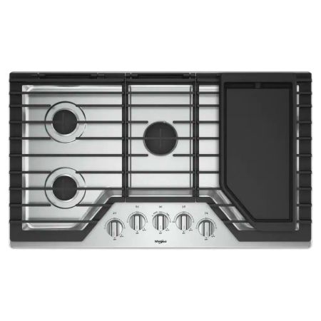 Whirlpool WCG97US6HS 36u0022 Gas Cooktop With Griddle
