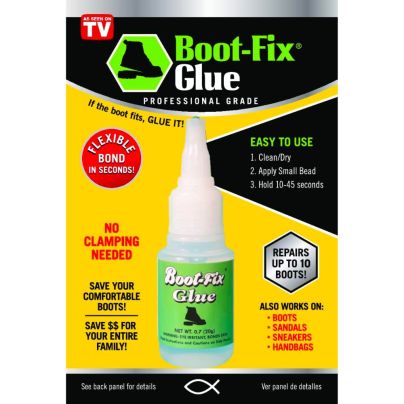 Boot-Fix Professional Grade Shoe Repair Glue on a white background.