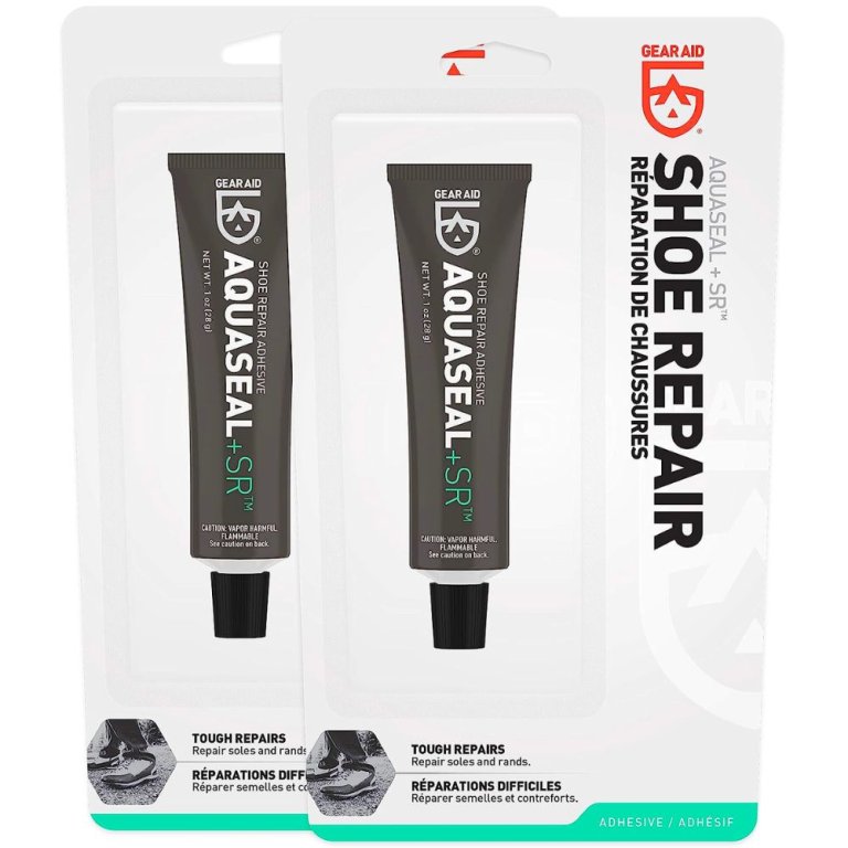  Gear Aid AquaSeal SR Shoe Repair Adhesive in packaging on a white background.