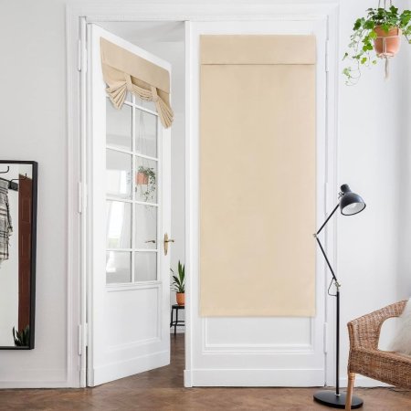 The Best Roman Shades Option: Homeideas Beige French Door Curtains