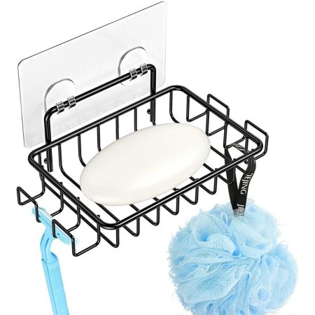 Nieifi Soap Dish Holder with 4 Hooks Stainless Steel