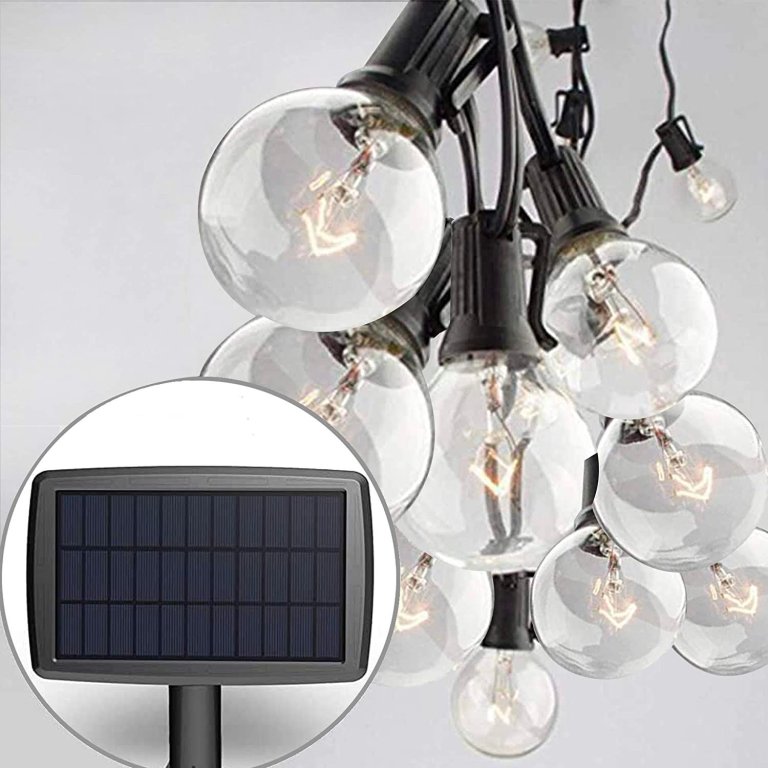  Sunlitec Indoor/Outdoor Globe Solar String Lights and a solar panel
