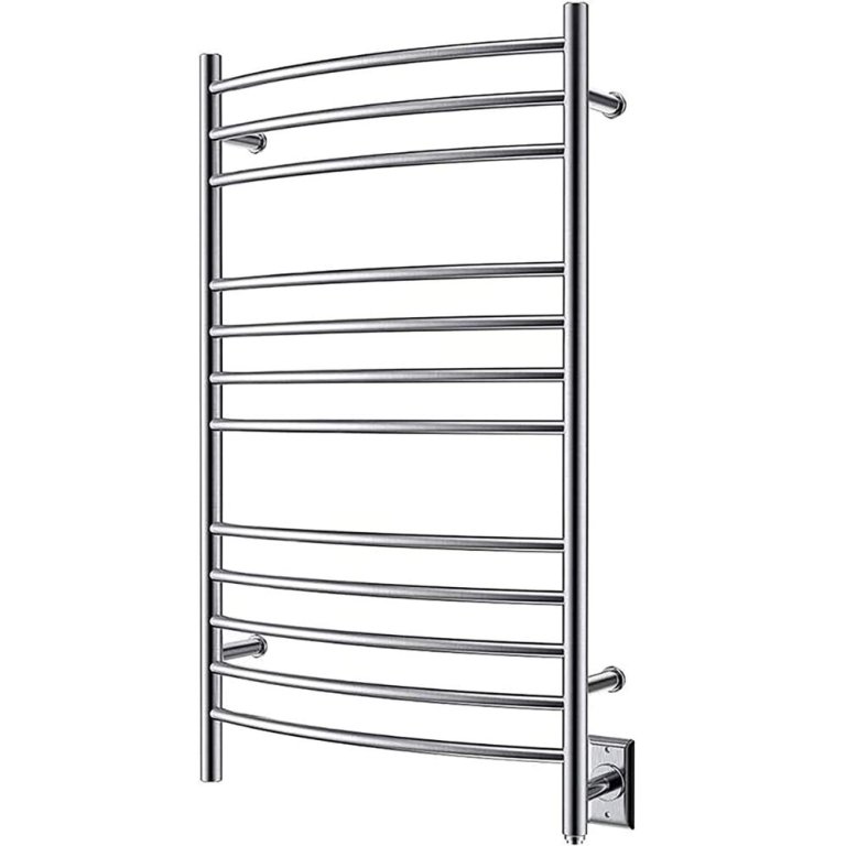  The Heatgene 12 Curved Bar Hardwired/Plug-In Towel Warmer on white background.
