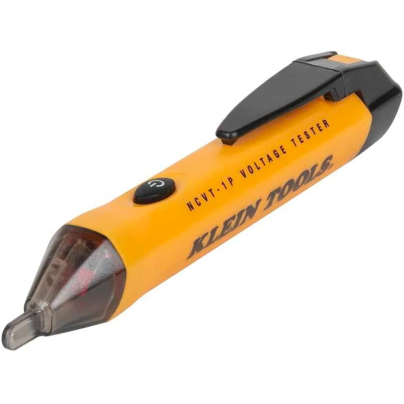 The Klein Tools NCVT-1 Non-Contact Voltage Tester Pen on a white background.