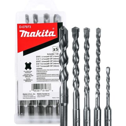 The Best Drill Bits for Concrete Options: Makita 5 Piece - SDS-Plus Drill Bit Set For SDS+