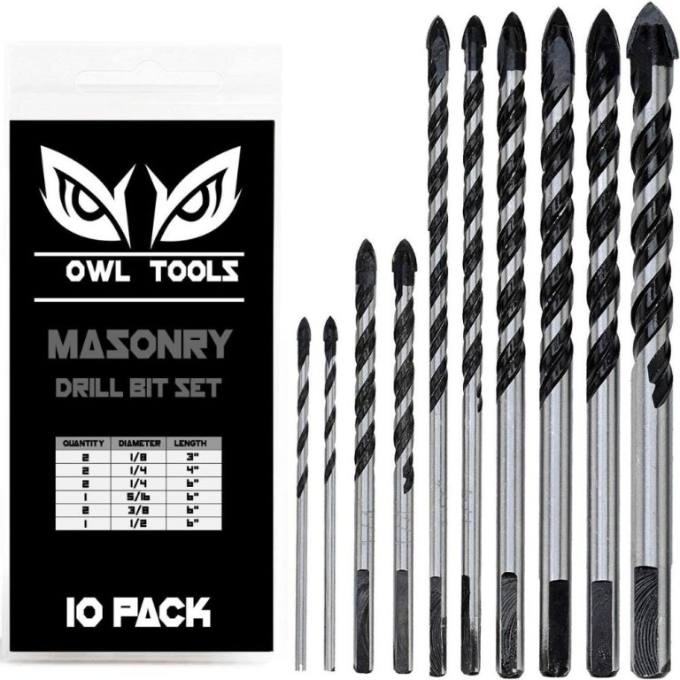  The Owl Tools Masonry & Concrete Drill Bit Set on a white background.