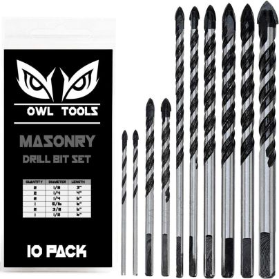 The Best Drill Bits for Concrete Options: Owl Tools 10 Piece Masonry Drill Bits Set