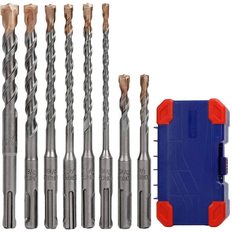  The WorkPro SDS-Plus Carbide Tip Concrete Drill Bit Set on a white background.