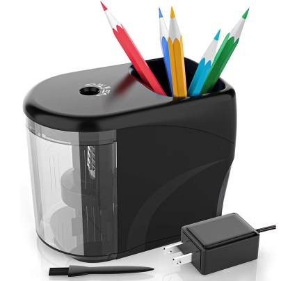 Desktop Electric Pencil Sharpener with USB Cord Auto Feed-in Clear