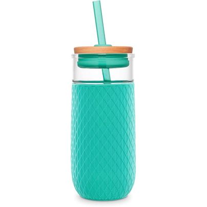 The Best Glass Water Bottle Options: Ello Devon Glass Tumbler with Silicone Sleeve
