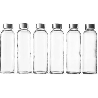 The Best Glass Water Bottle Options: Epica 18-Oz. Glass Beverage Bottles, Set of 6