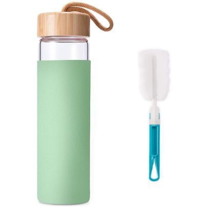 The Best Glass Water Bottle Options: Yomious 20 Oz Borosilicate Glass Water Bottle