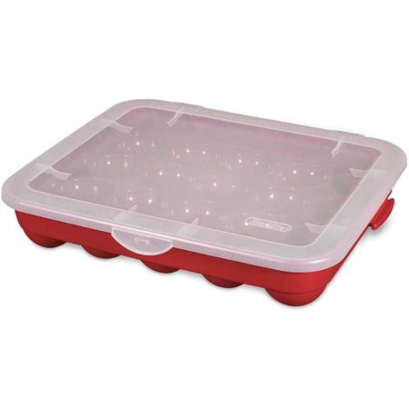  The Sterilite Christmas Ornament Storage Case on a white background.