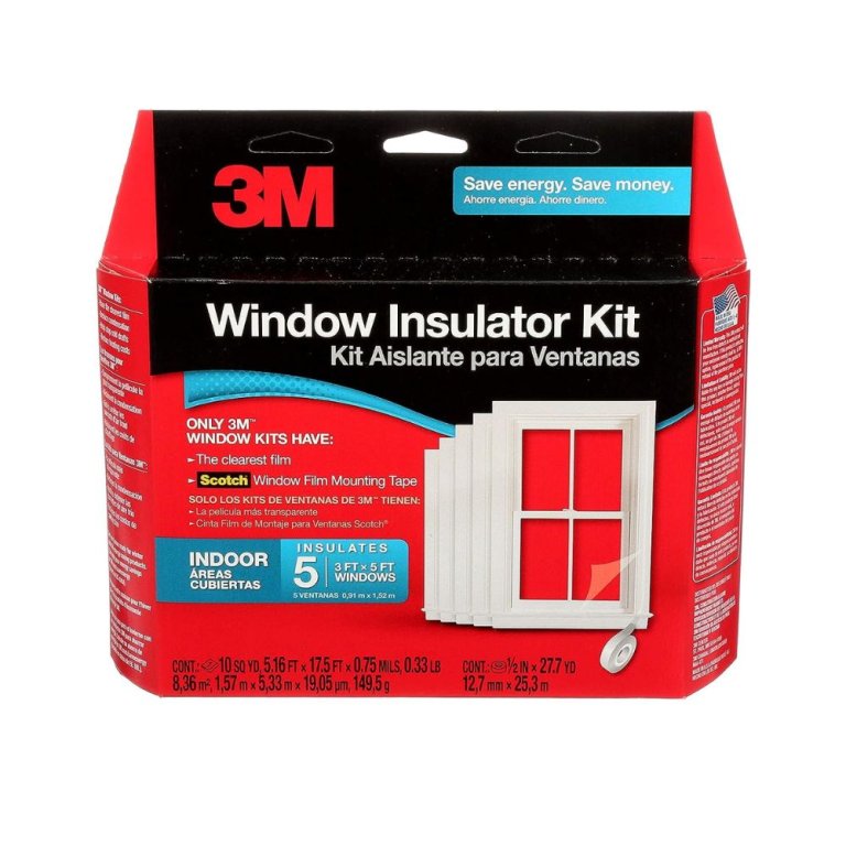  The 3M Indoor Window Insulator Kit in its red and black box on a white background.
