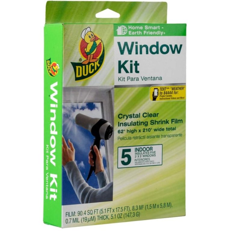  The Duck Brand Shrink Film Window Insulation Kit in its green box on a white background.
