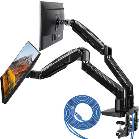 Huanuo Dual Monitor Double Arm Mount Stand