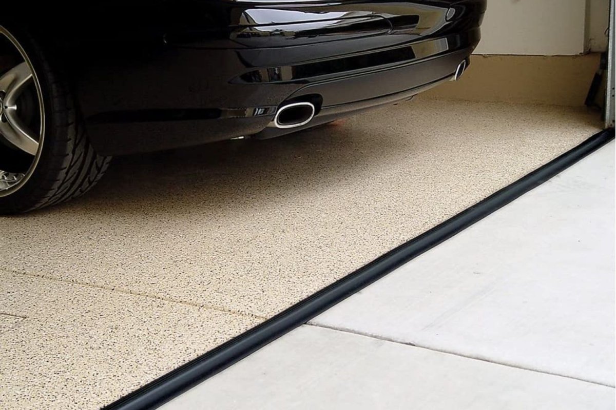 The best garage door threshold option installed in a clean garage